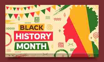 Бесплатное векторное изображение youtube миниатюра для празднования месяца черной истории