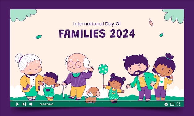 Free vector youtube thumbnail for international day of families celebration