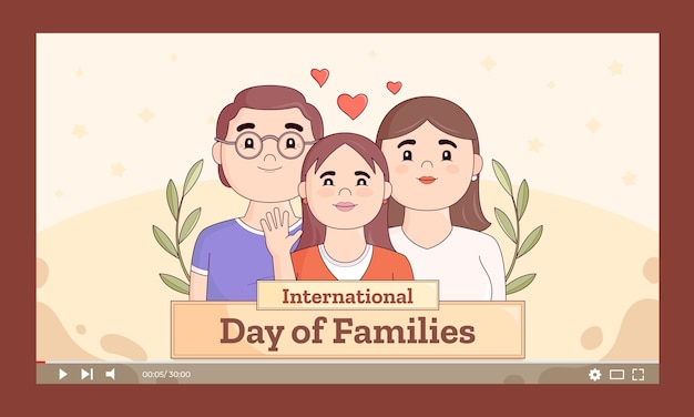 Free vector youtube thumbnail for international day of families celebration