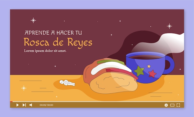 Vettore gratuito miniatura di youtube per reyes magos