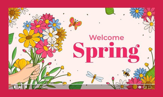 Free vector youtube thumbnail for spring celebration