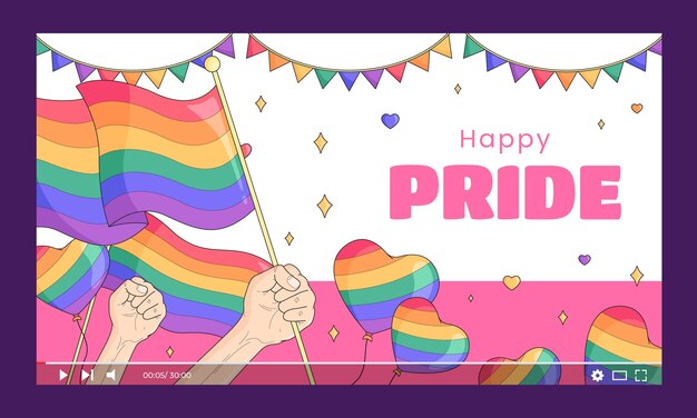 Youtube thumbnail template for pride month celebration
