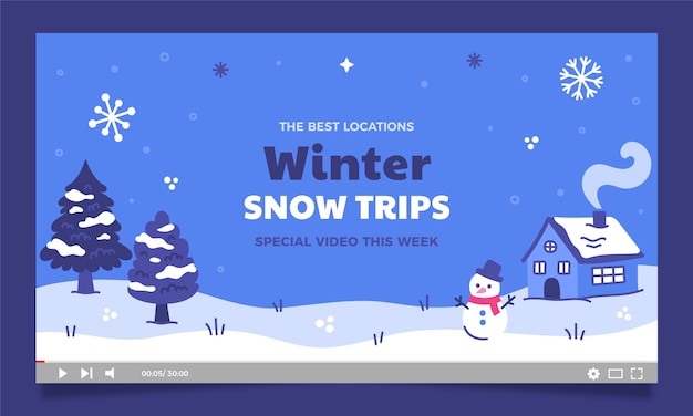 Free vector youtube thumbnail for winter season celebration