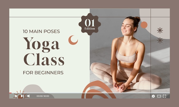 Free vector youtube thumbnail for yoga retreat and spa