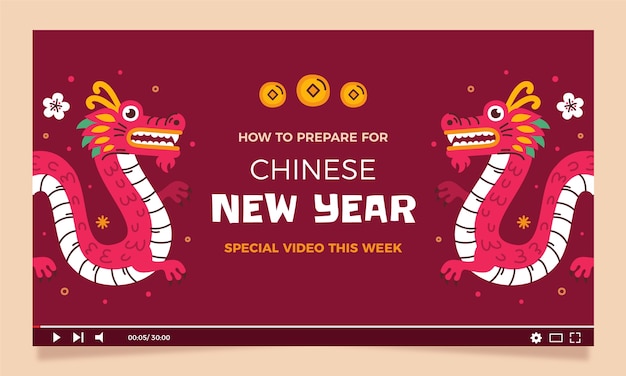 Free vector youtube thumnbail for chinese new year festival