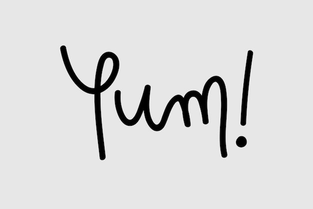 Free vector yum! text vector typography message