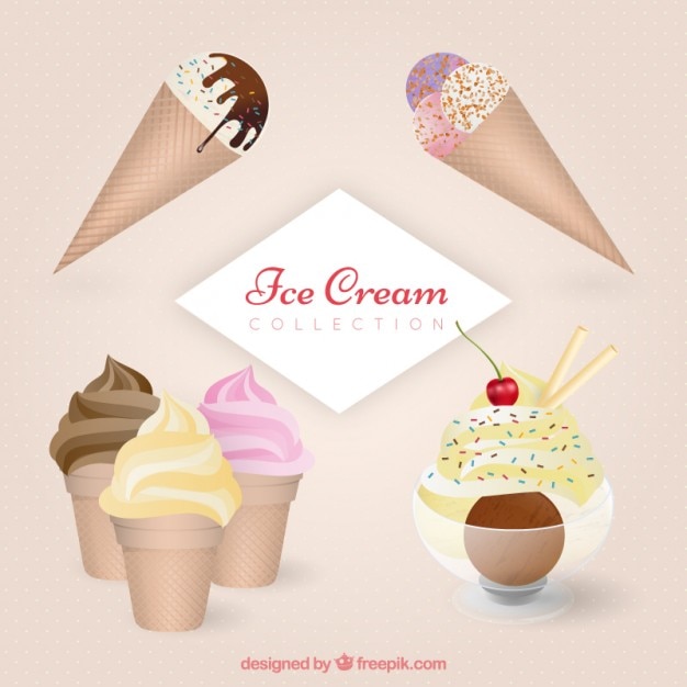 Free vector yummy ice cream collection