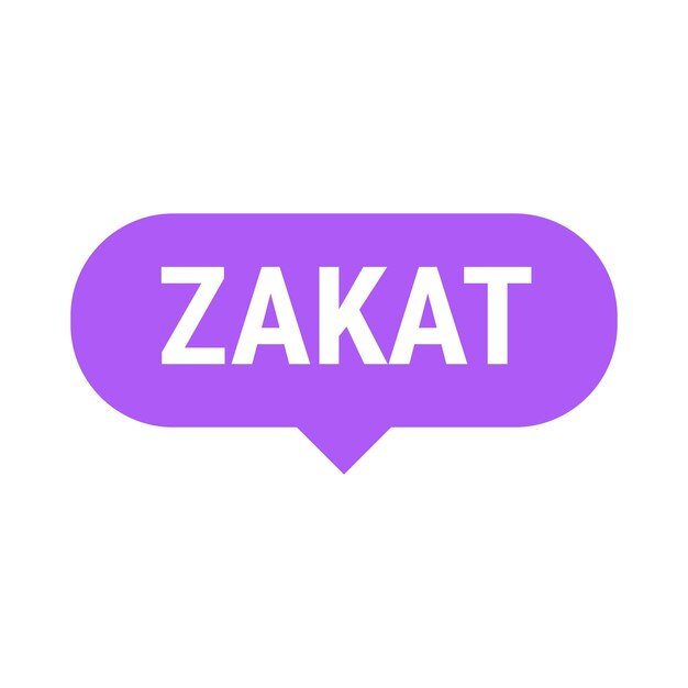 Free vector zakat explained purple vector callout banner with information on giving to charity during ramadan