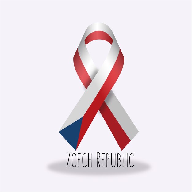 Free vector zcech republic flag ribbon design