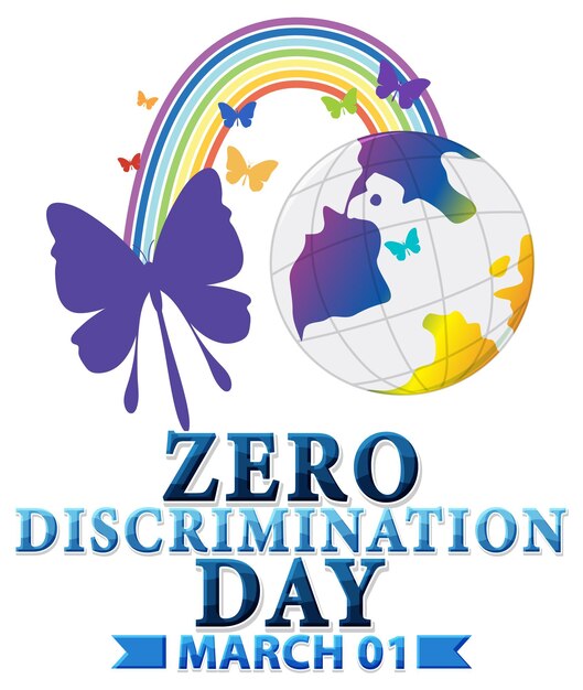 Vettore gratuito design del banner per il giorno della discriminazione zero