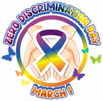 Vettore gratuito design del banner per il giorno della discriminazione zero