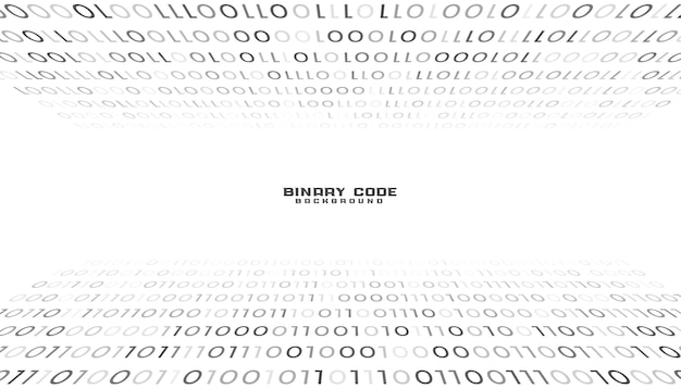 Free vector zero and one binary number system white background design