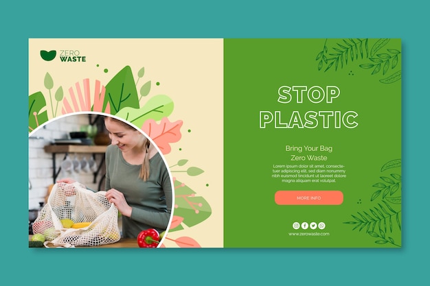 Zero waste banner template