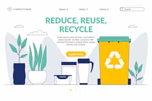 Free vector zero waste concept landing page template