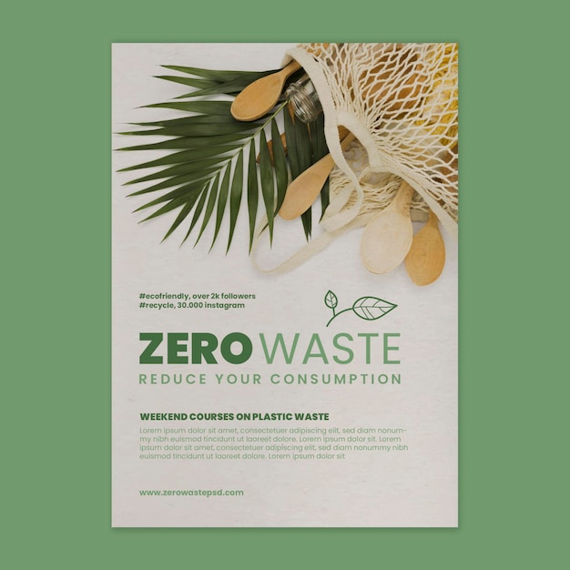 Free vector zero waste course poster template