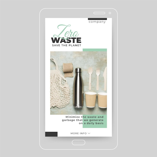 Free vector zero waste ecology instagram post