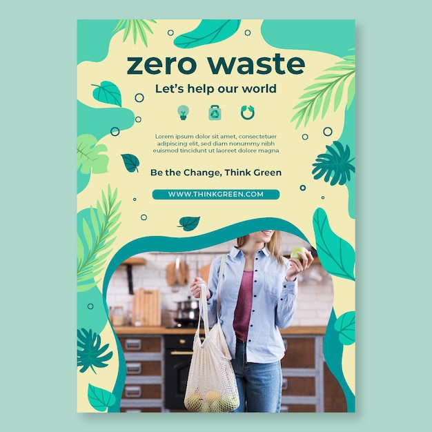 Zero waste flyer  design template