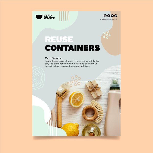 Zero waste flyer template