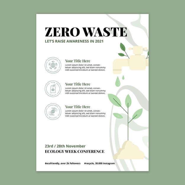 Zero waste flyer template