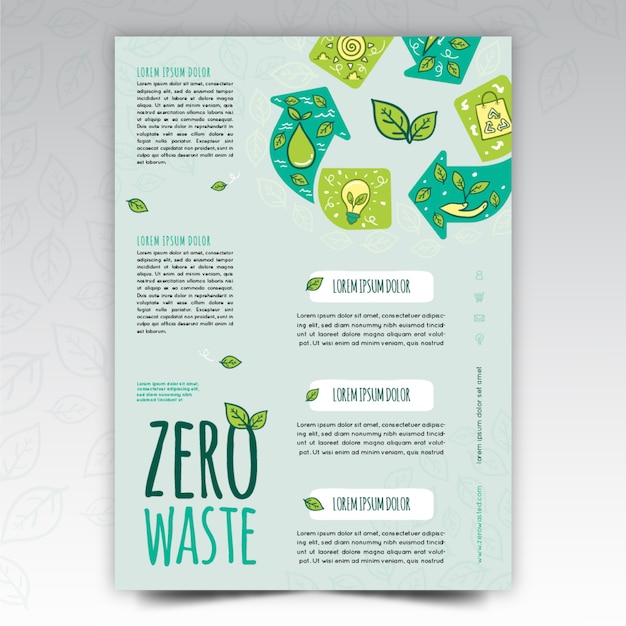 Free vector zero waste flyer template
