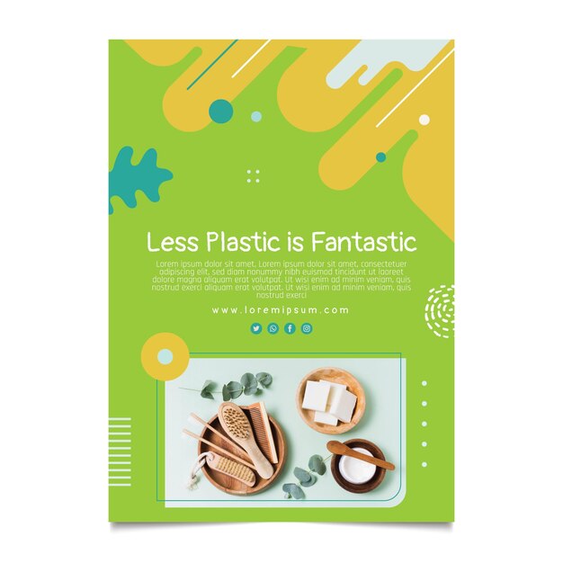 Zero waste flyer vertical template