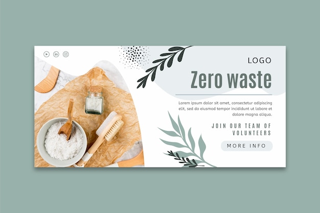 Zero waste horizontal banner template