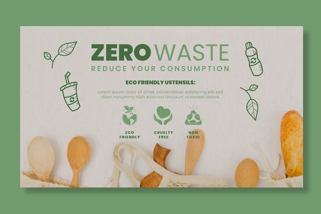 Free vector zero waste horizontal banner template