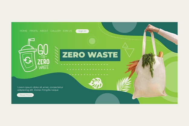 Free vector zero waste landing page design