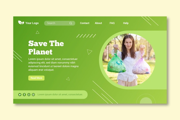 Zero waste landing page template