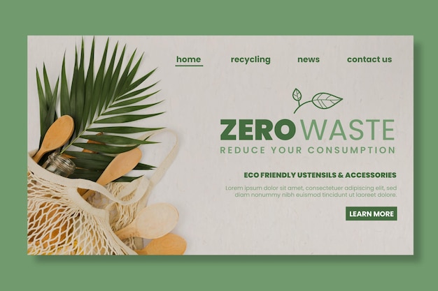 Zero waste landing page template