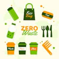 Free vector zero waste pack flat design