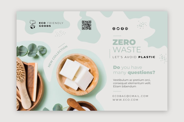 Free vector zero waste poster banner template