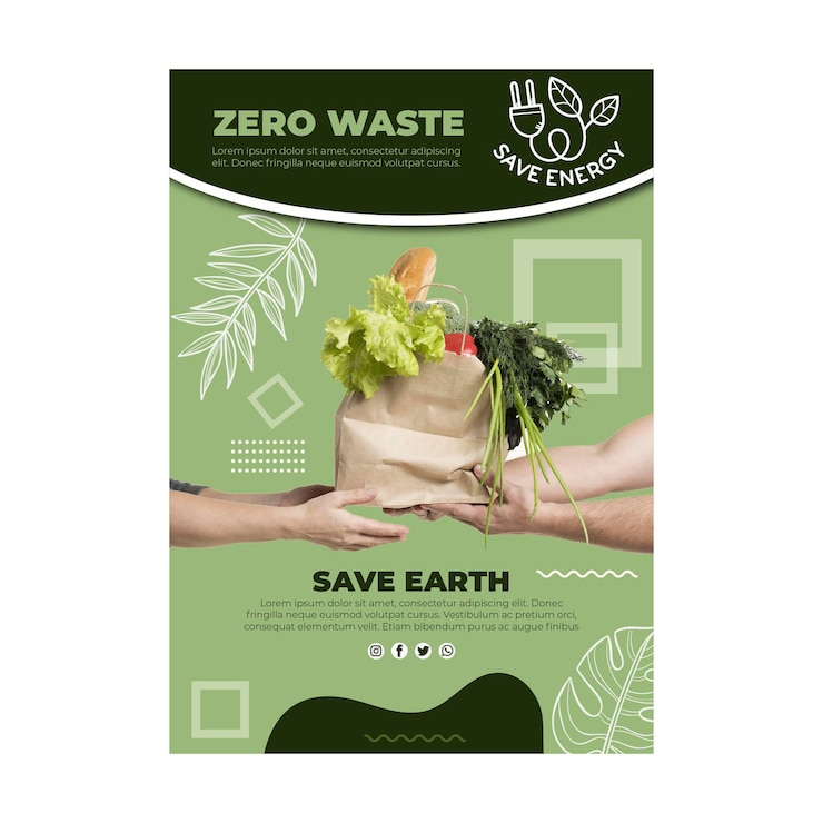 Free Vector zero waste poster template
