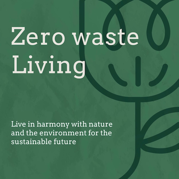 zero waste social media template  in earth tone