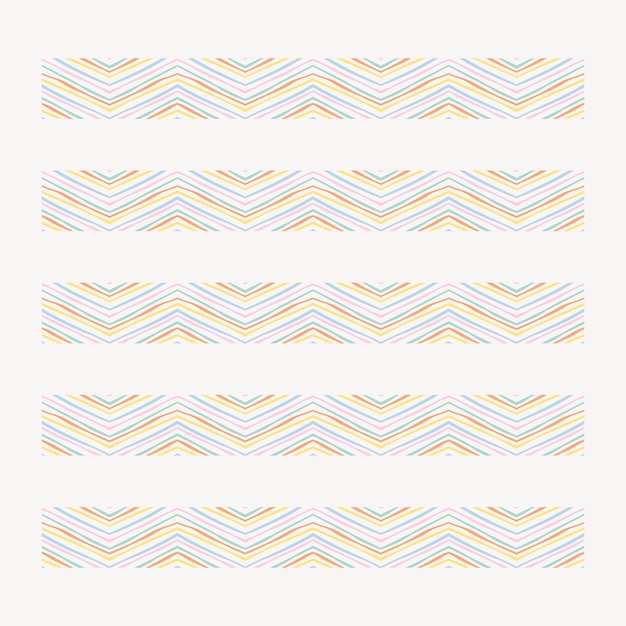 Zig zag illustration brush vector doodle seamless pattern brush set