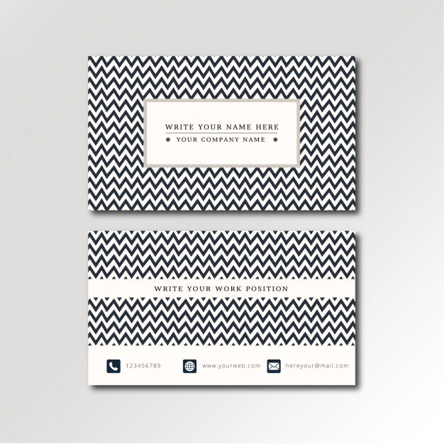 Free Vector zig zag pattern business card