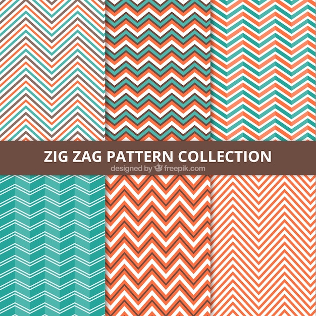 Бесплатное векторное изображение zig zag коллекция шаблонов