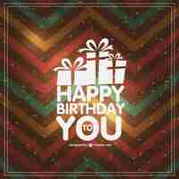 Free vector zigzag happy birthday card with white presents