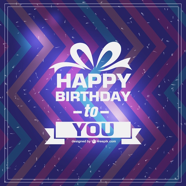 Free vector zigzag happy birthday card