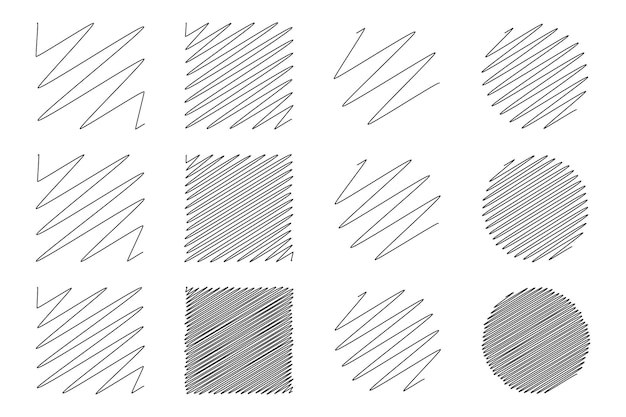 Бесплатное векторное изображение Зигзагообразные линии коробки и круги