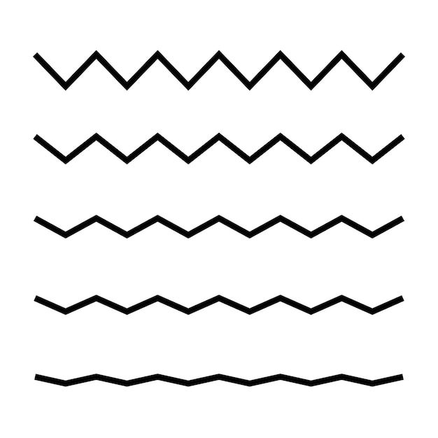 Free vector zigzag lines set