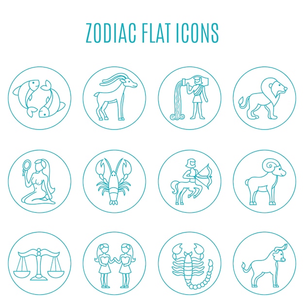 Zodiac Icon Line Set