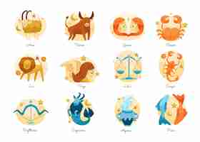 Free vector zodiac sign collection