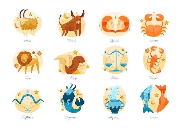Collezione di segni zodiacali