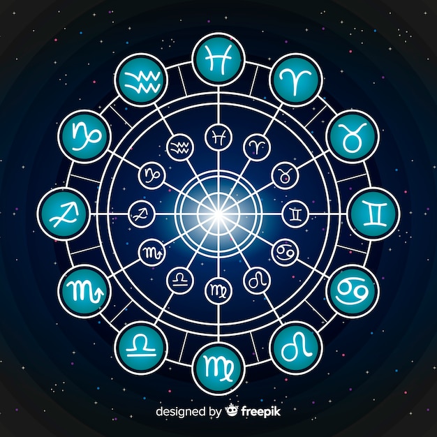 Zodiac wheel on a space background