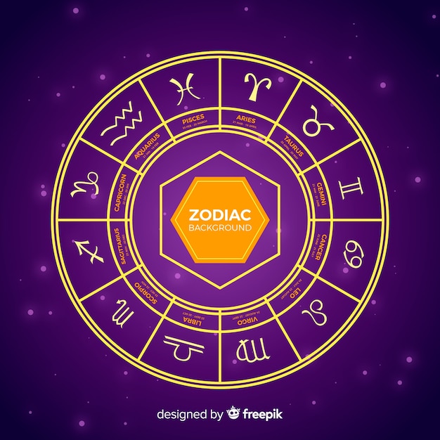 Free vector zodiac wheel on a space background