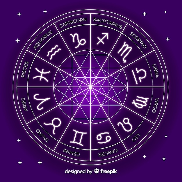 Zodiac wheel on a space background