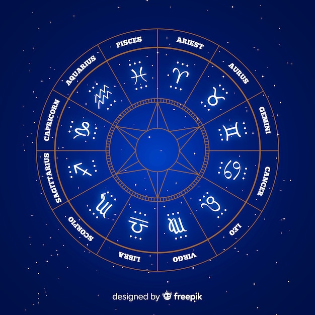 Zodiac wheel on a space background