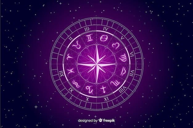 Free vector zodiac wheel on a space background