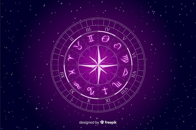 Zodiac wheel on a space background